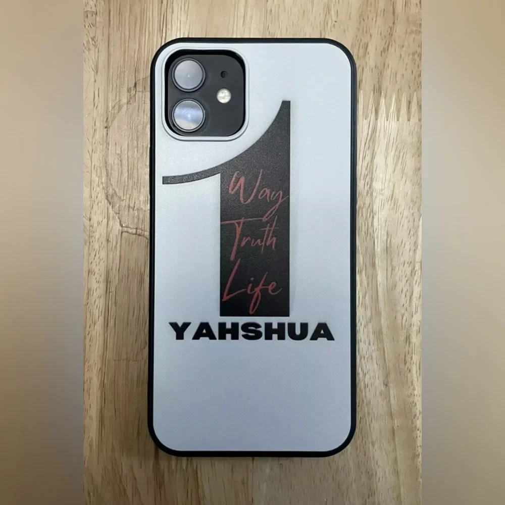 Yeshua/Yahshua iPhone case in black or white. Custom case size